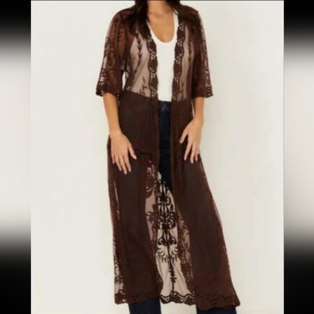 Dizzy Brown Mesh Cardigan Size 2XL